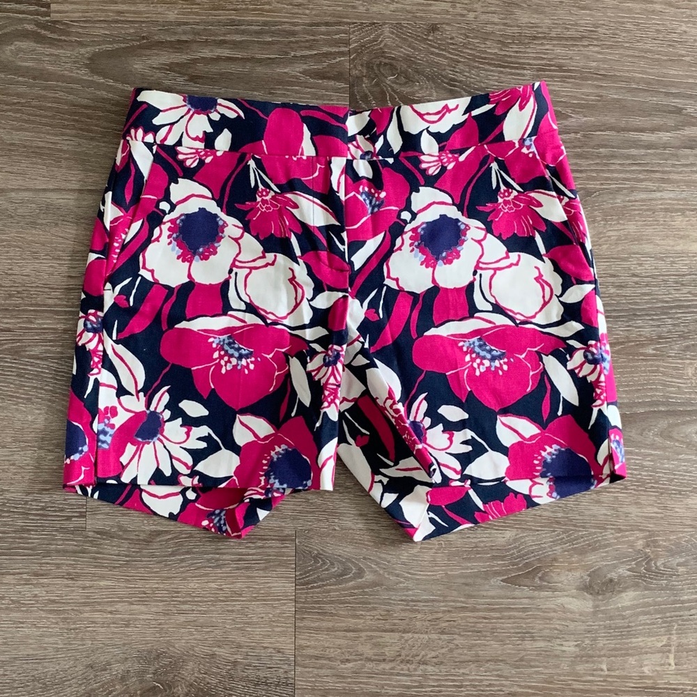 Talbots Navy and Pink Floral Shorts